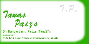 tamas paizs business card